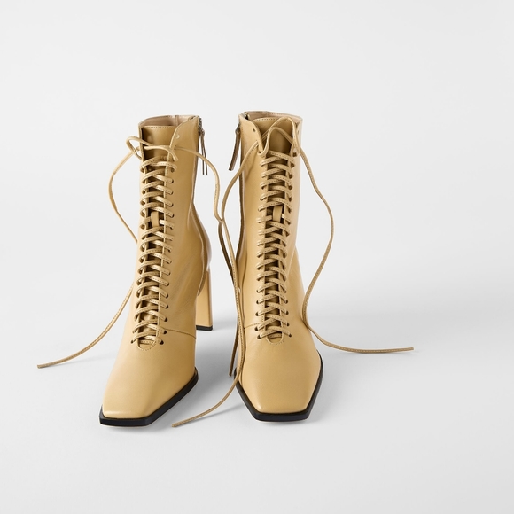 Zara Shoes - Zara lace up leather high heel ankle boots (5134)